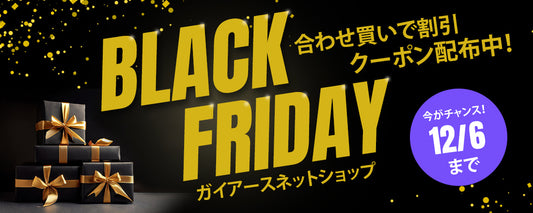 期間限定 ガイアース ブラックフライデー開催!特定の商品を2点お買い上げで2点目が10%オフ!