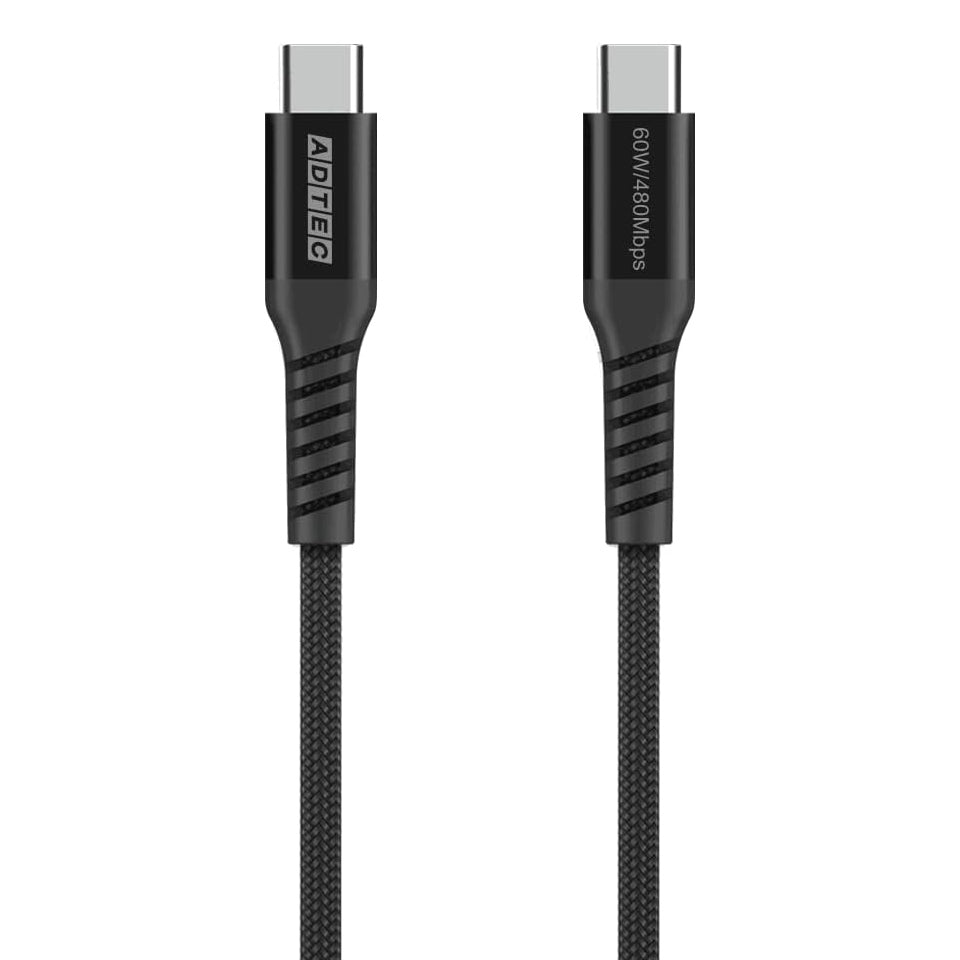 アドテック 1m Type-C ケーブル PD充電対応 60W(20V/3A)対応 USB2.0(480Mbps)急速充電 Switch MacBook Pro/Air Pro Galaxy 等対応 ブラック 【APC-V1006CC-U2-BK】
