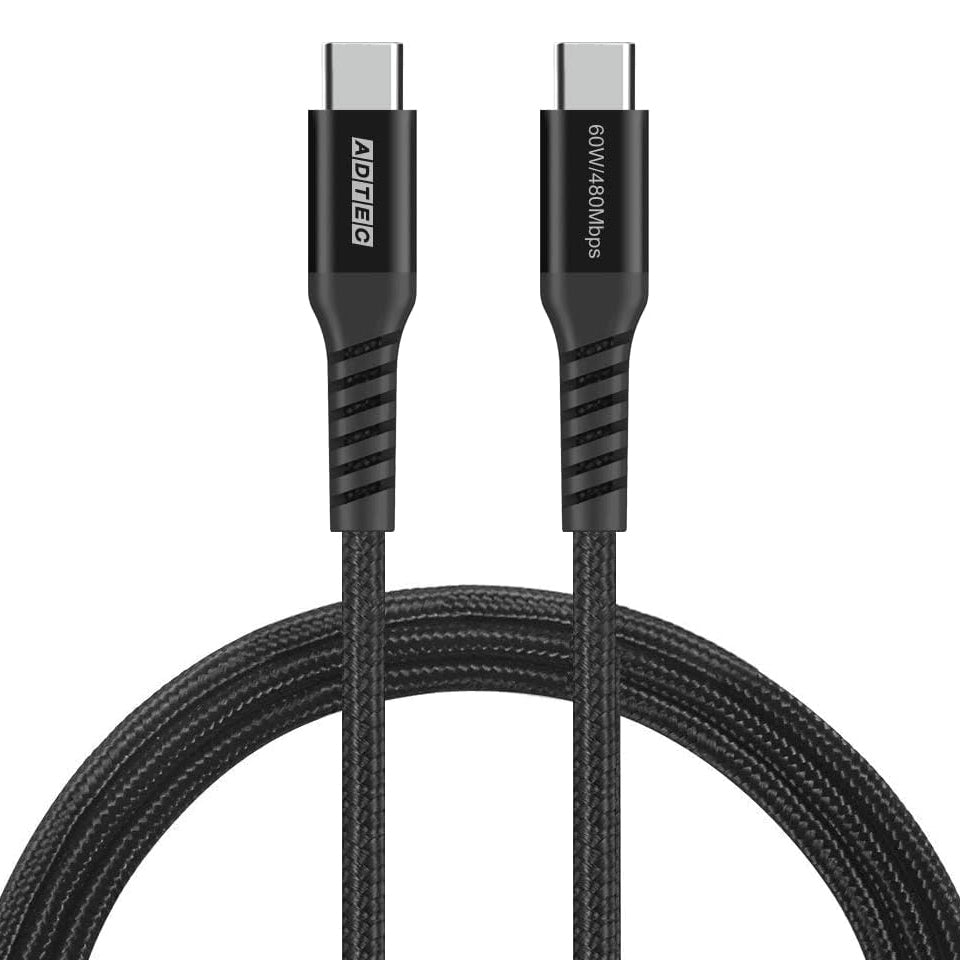 アドテック 1m Type-C ケーブル PD充電対応 60W(20V/3A)対応 USB2.0(480Mbps)急速充電 Switch MacBook Pro/Air Pro Galaxy 等対応 ブラック 【APC-V1006CC-U2-BK】
