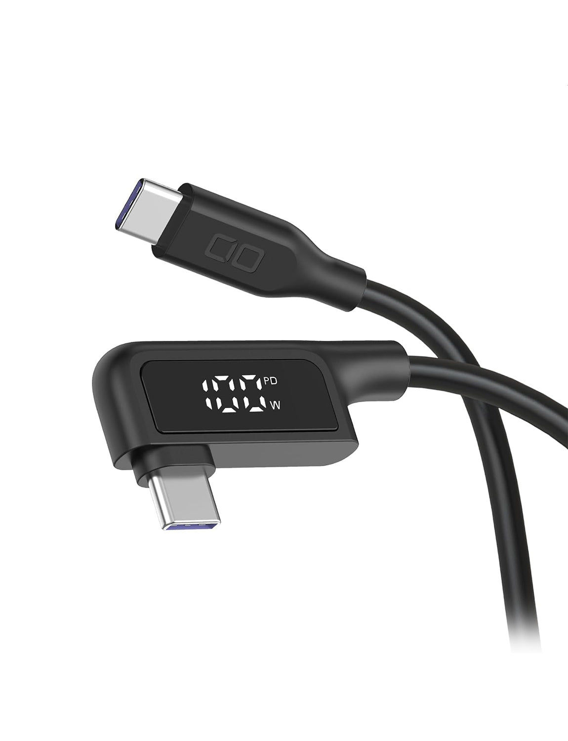 CIO ディスプレイ表示付き L字型 シリコンケーブル CtoC 1m/2m CIO-SLL-SC-CC