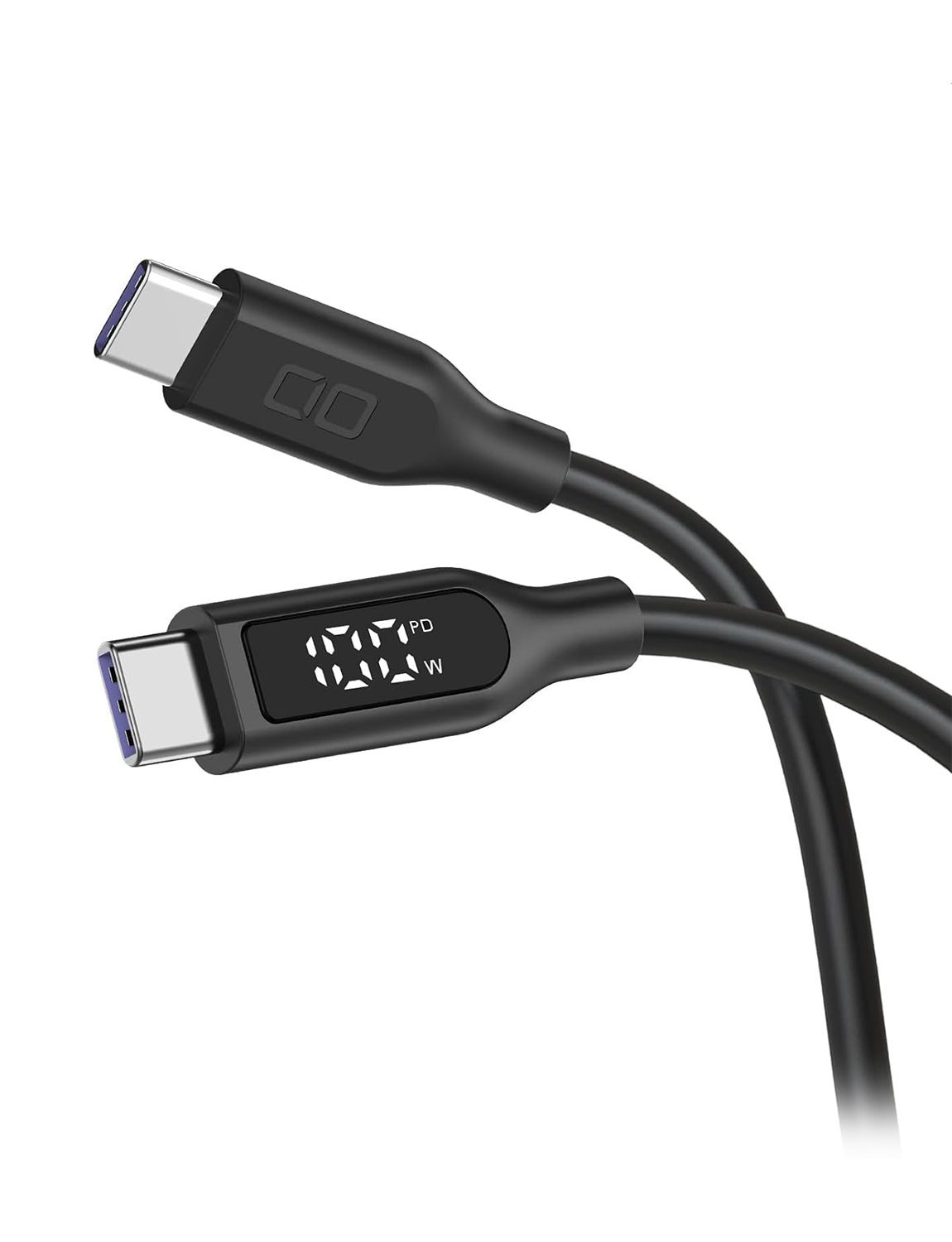 CIO ディスプレイ表示付き シリコンケーブル CtoC 1m/2m ブラック CIO-SL-SC-CC
