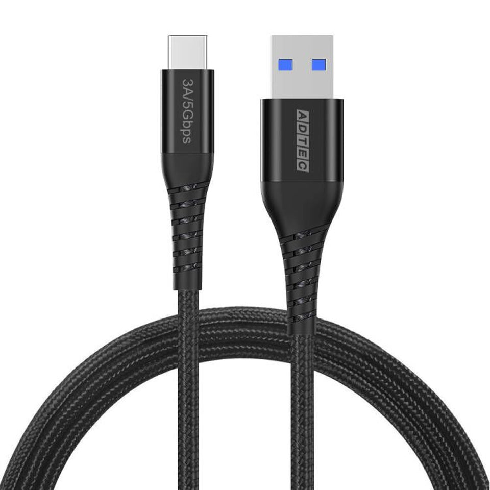 アドテック USB Type-A to C ケーブル PD充電対応 60W(20V/3A) APC-V2006AC-U3-BK ブラック USB3.0(5Gbps) 2m 急速充電 iPhone15 Switch MacBook Pro Air iPad Pro高速転送