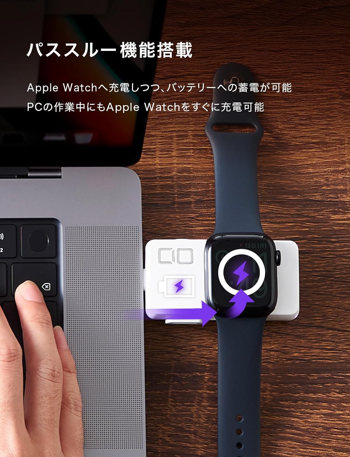CIO Apple Watch 充電器 超軽量60g モバイルバッテリー 2in1 SMARTCOBY DUAL CIO-MB950-AW Apple Watch Series 1 / 2 / 3 / 4 / 5 / 6 / 7 / 8 / 9 / 10 / Ultra/SE/SE2対応