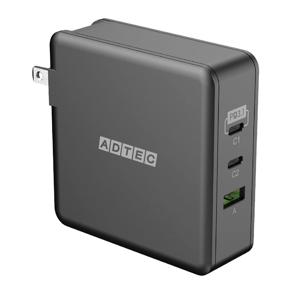 アドテック Power Delivery 3.1対応 PD充電器 140W/AC2/BK ブラック【APD-V140AC2-BK】