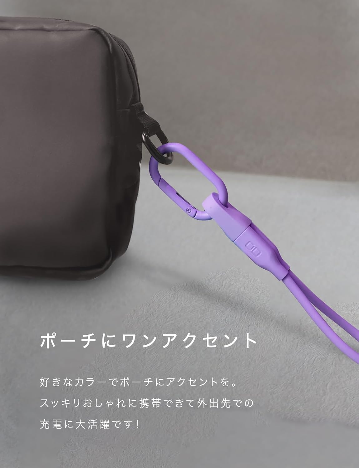 CIO Lightningケーブル専用 カラビナ付きケーブルホルダー CtoL