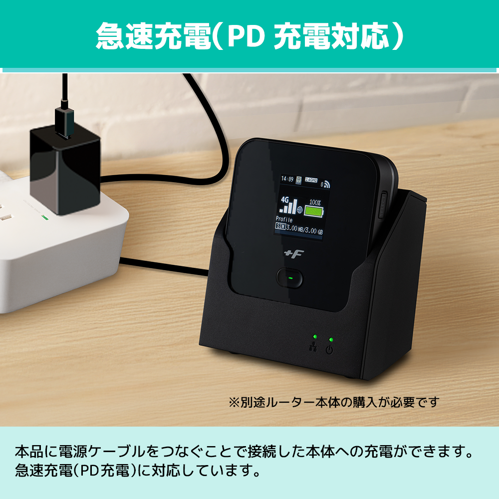 モバイルルーター +F FS045W 充電/LANステーション(+F FS050W/+F FS045W対応クレードル)セット 富士ソフト 新品