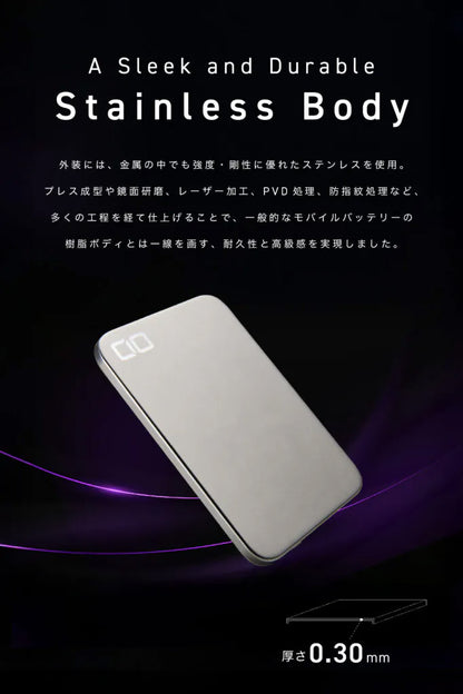 CIO SMARTCOBY ULTRA SLIM 3K 超薄型 モバイルバッテリー  [4.98mm] MagSafe対応 Qiワイヤレス充電 7.5W 3000mAh 軽量  [約82g] Find My対応