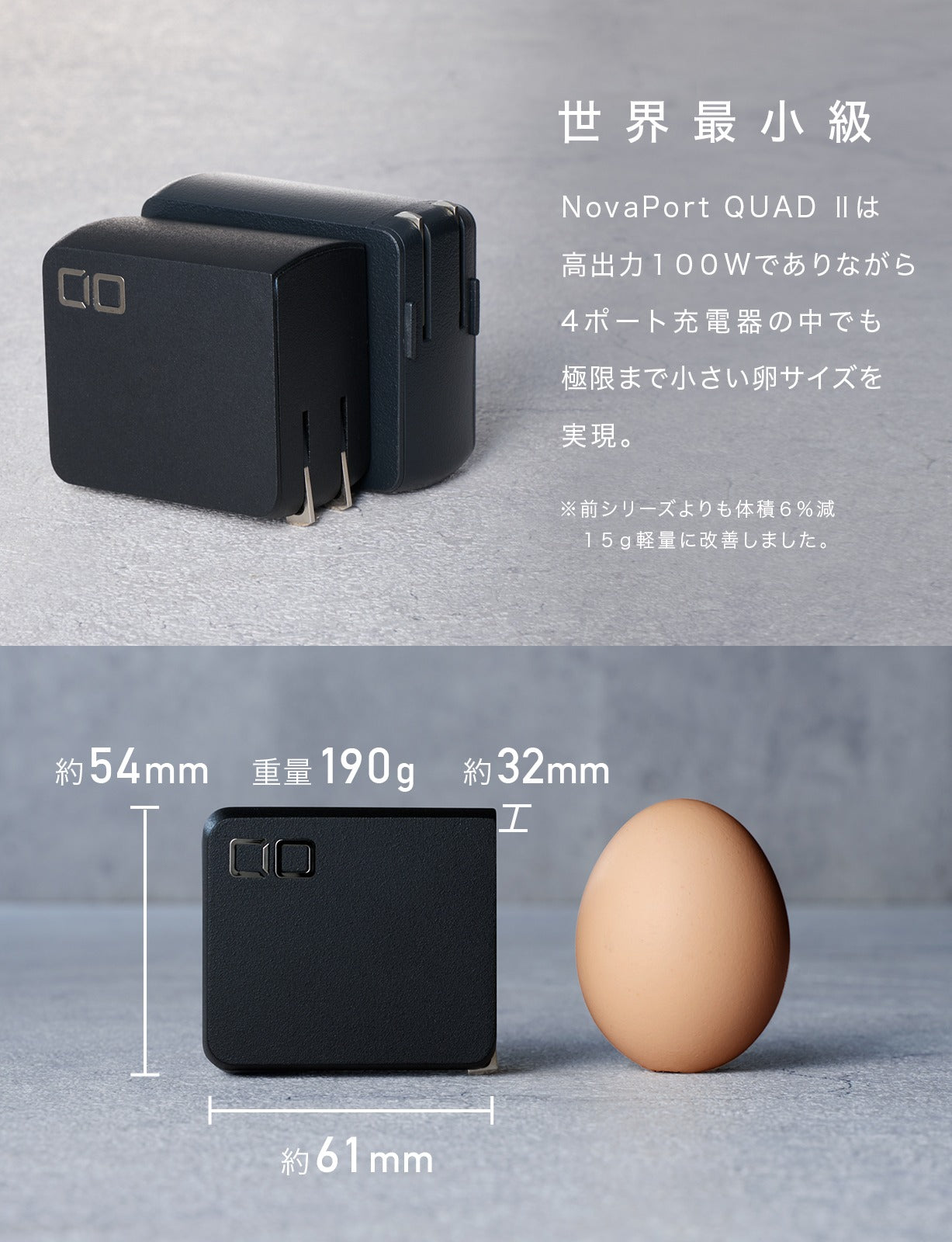 CIO NovaPort QUADⅡ 100W 3C1A 最大100W USB-C×3ポート USB-A×1ポート 4ポート搭載 CIO-G100W3C1A-N2