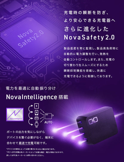 CIO NovaPort QUADⅡ 100W 3C1A 最大100W USB-C×3ポート USB-A×1ポート 4ポート搭載 CIO-G100W3C1A-N2
