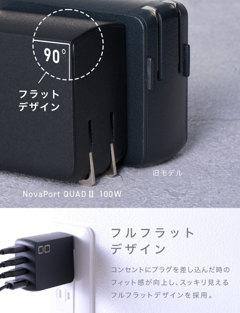 CIO NovaPort QUADⅡ 100W 3C1A 最大100W USB-C×3ポート USB-A×1ポート 4ポート搭載 CIO-G100W3C1A-N2