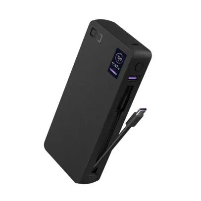 CIO SMARTCOBY Pro CABLE 100W 20K モバイルバッテリー 単ポート100W出力 大容量20000mAh ケーブル内蔵 [脱着式ケーブル] 液晶ディスプレイ付き高出力
