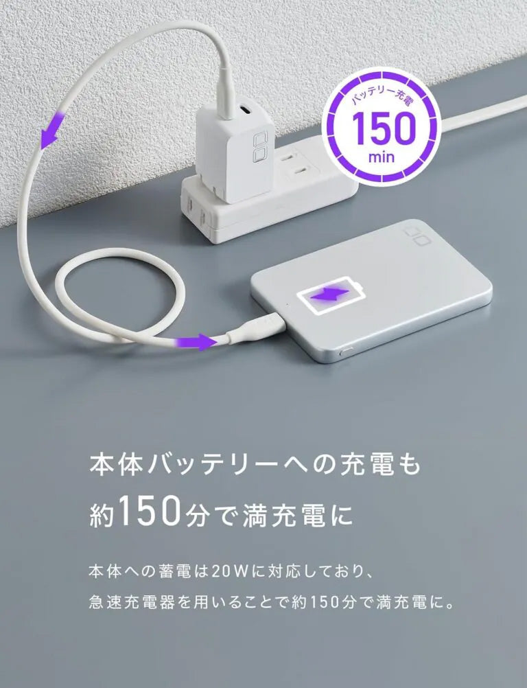 CIO SMARTCOBY SLIM 5K モバイルバッテリー （ハイパフォーマンスモデル）極薄幅8.7mm Qi2 MagSafe対応 5000mAh CIO-MB20W1C-5K-WL15