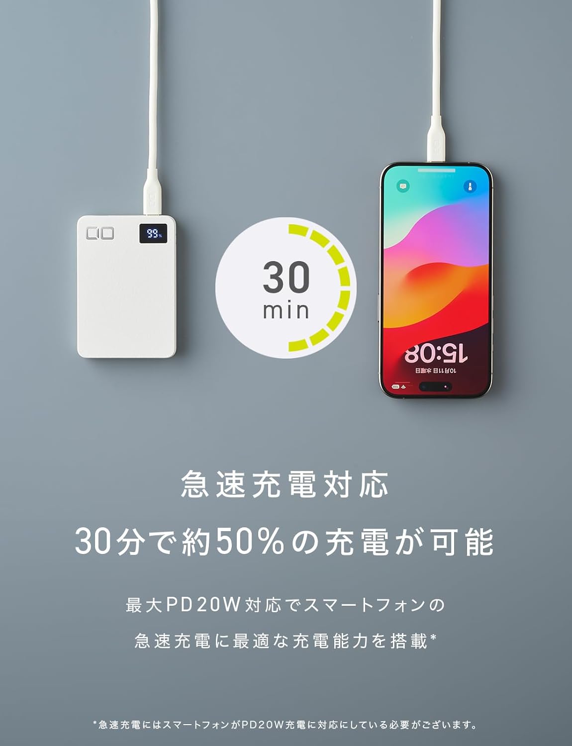 CIO 最大20W入出力 コンパクト 5000mAh 2台同時充電 モバイルバッテリー SMARTCOBY SLIM 20W2C