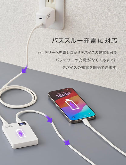 CIO 最大20W入出力 コンパクト 5000mAh 2台同時充電 モバイルバッテリー SMARTCOBY SLIM 20W2C