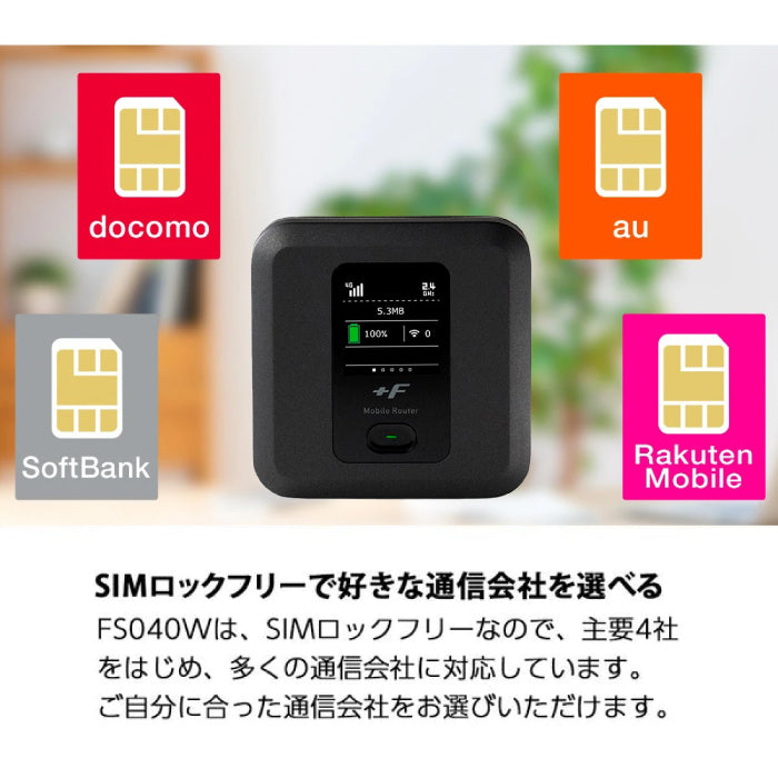 モバイルルーター +F FS040W 専用ホームキットセット 富士ソフト 新品【FS040W専用】