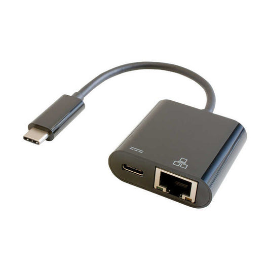 【FS050W対応 高速LANアダプター】GOPPA GP-CR45H/Bブラック 0.14m[USB-C オス→メス LAN+USB-C(給電用 USB PD対応)]3.2変換アダプタ Giga対応
