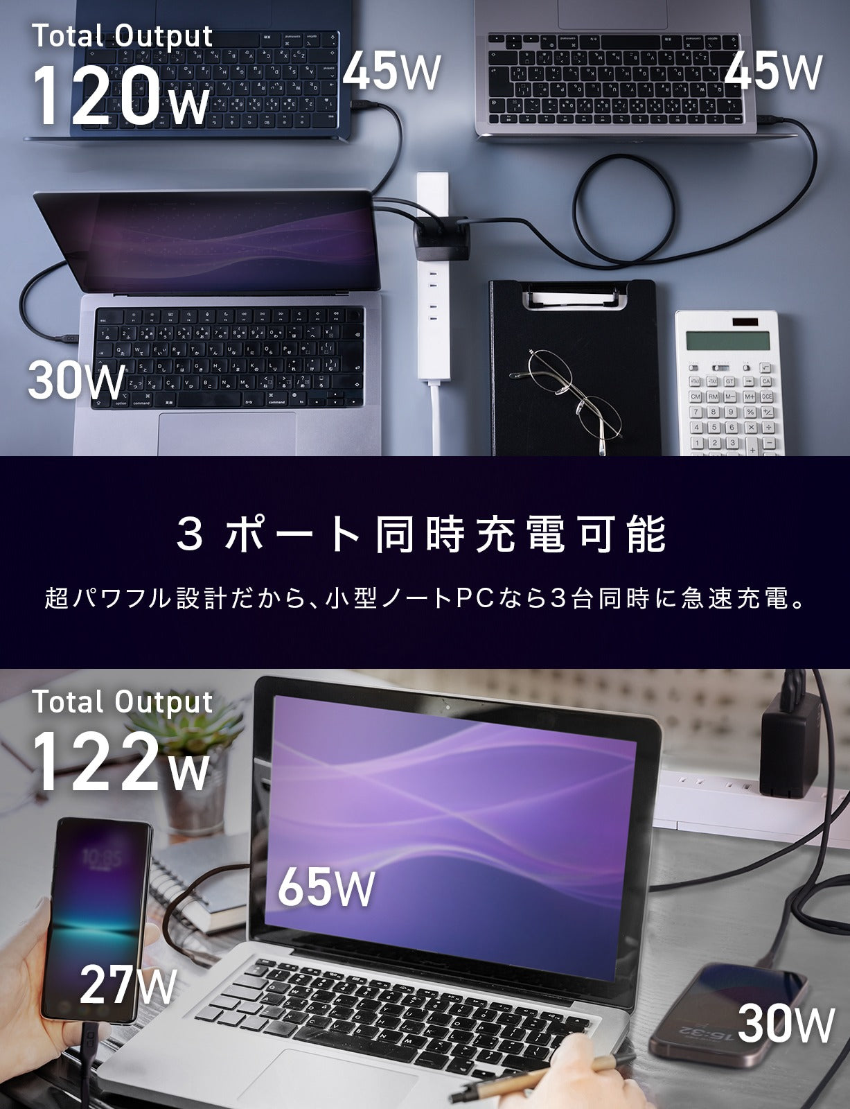 CIO NovaPort TRIOⅡ 140W3C 最大140W USB-C×3ポート搭載 高出力 GaN充電器 PD PPS対応 CIO-G140W3C-N2