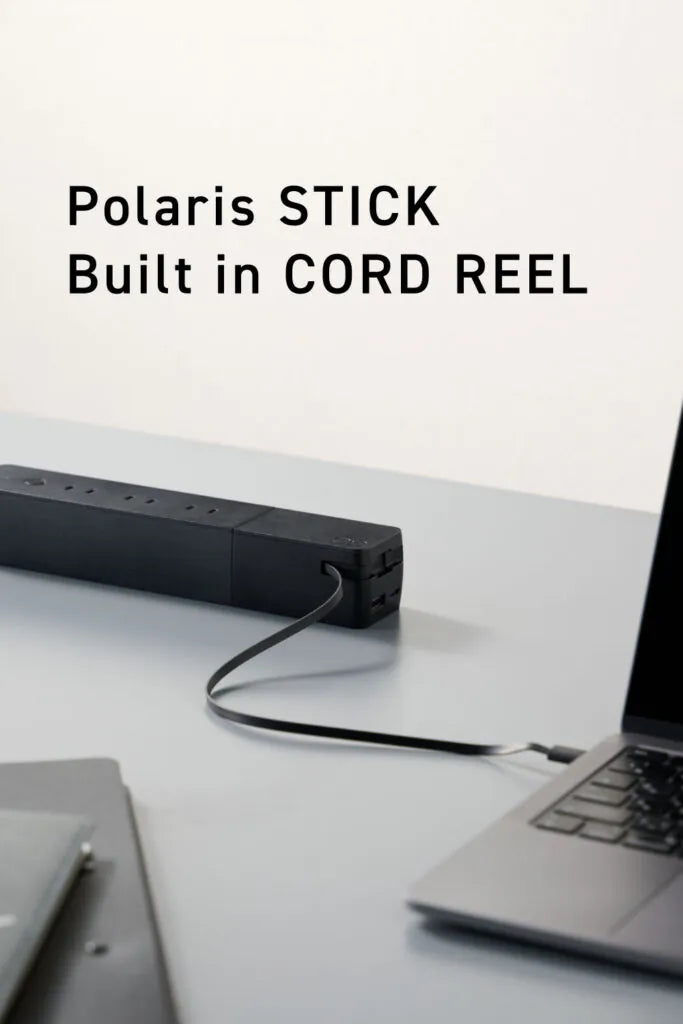 CIO Polaris STICK Built in CORD REEL 電源タップ 7口 USB充電器付 コードリール付 USB-C CIO-PSBC67W2C1A-AC7
