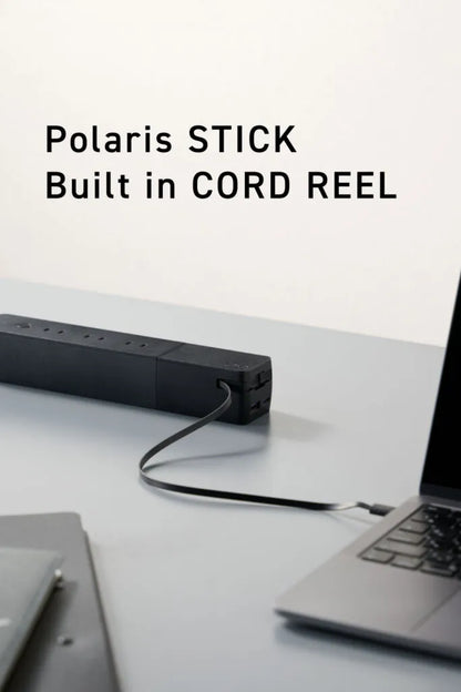 CIO Polaris STICK Built in CORD REEL 電源タップ 7口 USB充電器付 コードリール付 USB-C CIO-PSBC67W2C1A-AC7