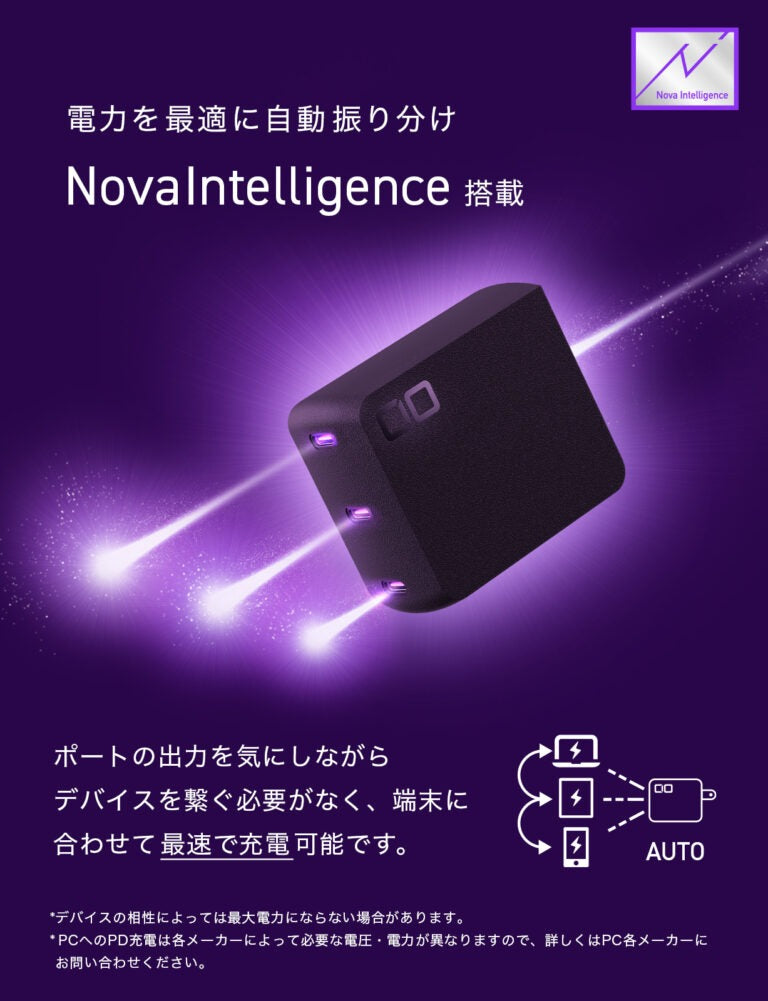 CIO NovaPort TRIOⅡ 140W3C 最大140W USB-C×3ポート搭載 高出力 GaN充電器 PD PPS対応 CIO-G140W3C-N2