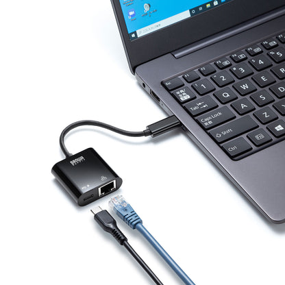 【2～3日後出荷】サンワサプライ USB-CVLAN7BK USB Type-C-LAN変換アダプタ※富士ソフト製品非対応※ PD対応 高速有線LAN接続