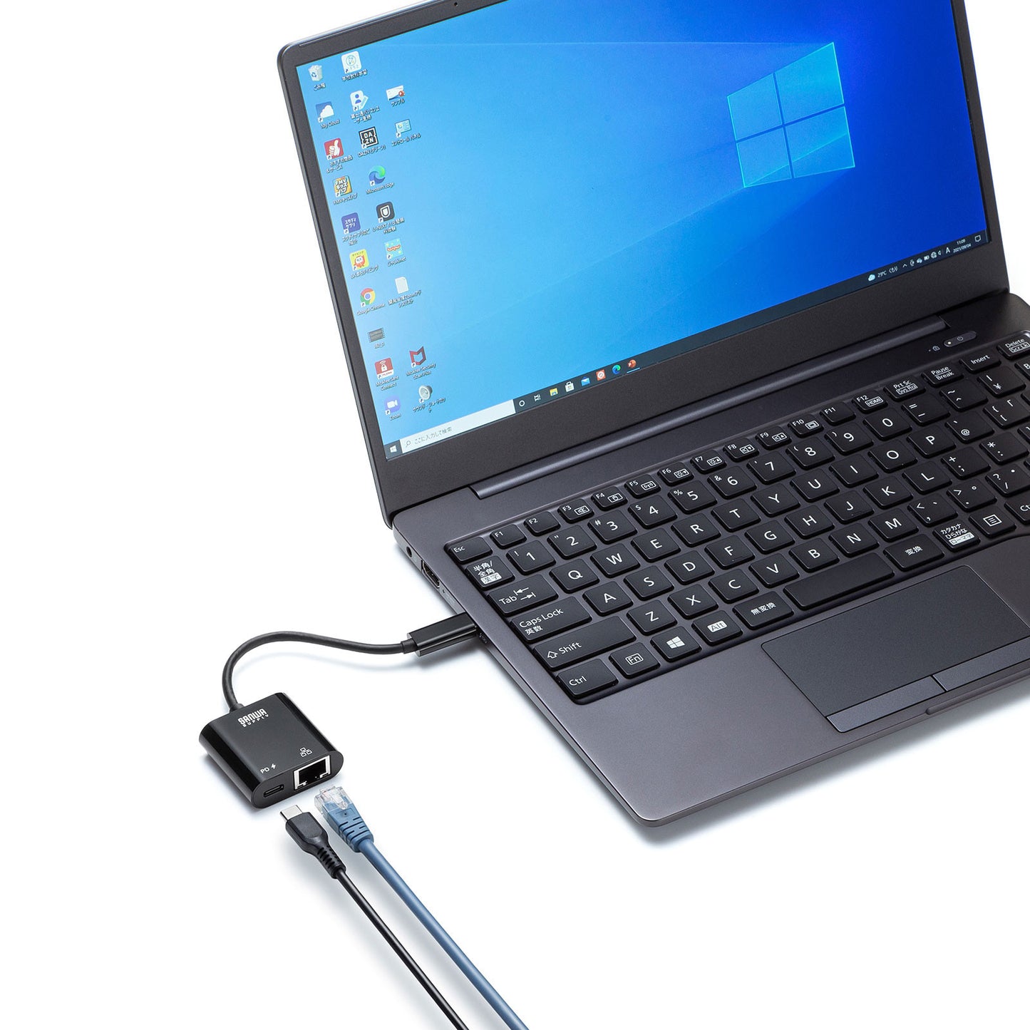 【2～3日後出荷】サンワサプライ USB-CVLAN7BK USB Type-C-LAN変換アダプタ※富士ソフト製品非対応※ PD対応 高速有線LAN接続
