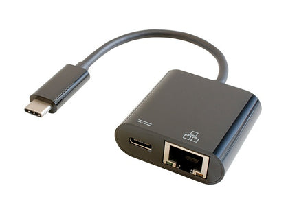 GOPPA GP-CR45H100  ブラック/ホワイト FS050W対応 高速LANアダプター 0.14m USB-C オス→メス LAN+USB-C Power Delivery 100W 対応 (給電用 USB PD対応) 3.2変換アダプタ Giga対応