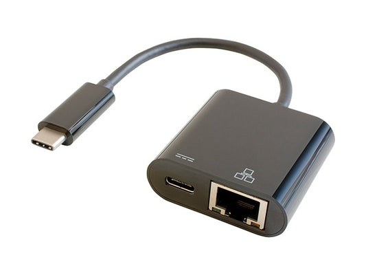 GOPPA GP-CR45H100  ブラック/ホワイト FS050W対応 高速LANアダプター 0.14m USB-C オス→メス LAN+USB-C Power Delivery 100W 対応 (給電用 USB PD対応) 3.2変換アダプタ Giga対応