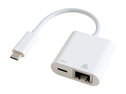 GOPPA GP-CR45H100  ブラック/ホワイト FS050W対応 高速LANアダプター 0.14m USB-C オス→メス LAN+USB-C Power Delivery 100W 対応 (給電用 USB PD対応) 3.2変換アダプタ Giga対応