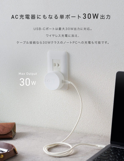 CIO NovaWave SPOT PLUG +C 15W ワイヤレス充電 2台同時充電 MagSafe 小型タイプc USB 同時充電 iPhone 12 / 13 / 14 / 15 / 16 Pro Max CIO-WL15-PLUG1C-30W