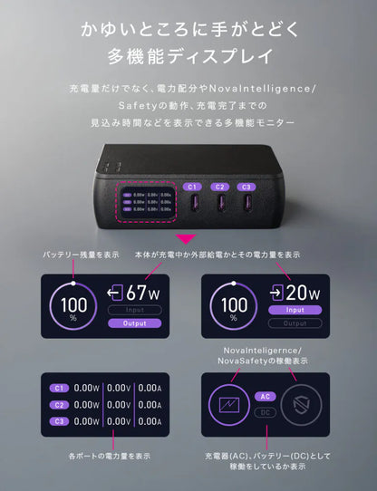 CIO  SMARTCOBY Pro PLUGⅡ67W3C モバイルバッテリー コンセント一体型 急速充電器 10000mAh USB-C×3 CIO-MB67W3C-10K-P2