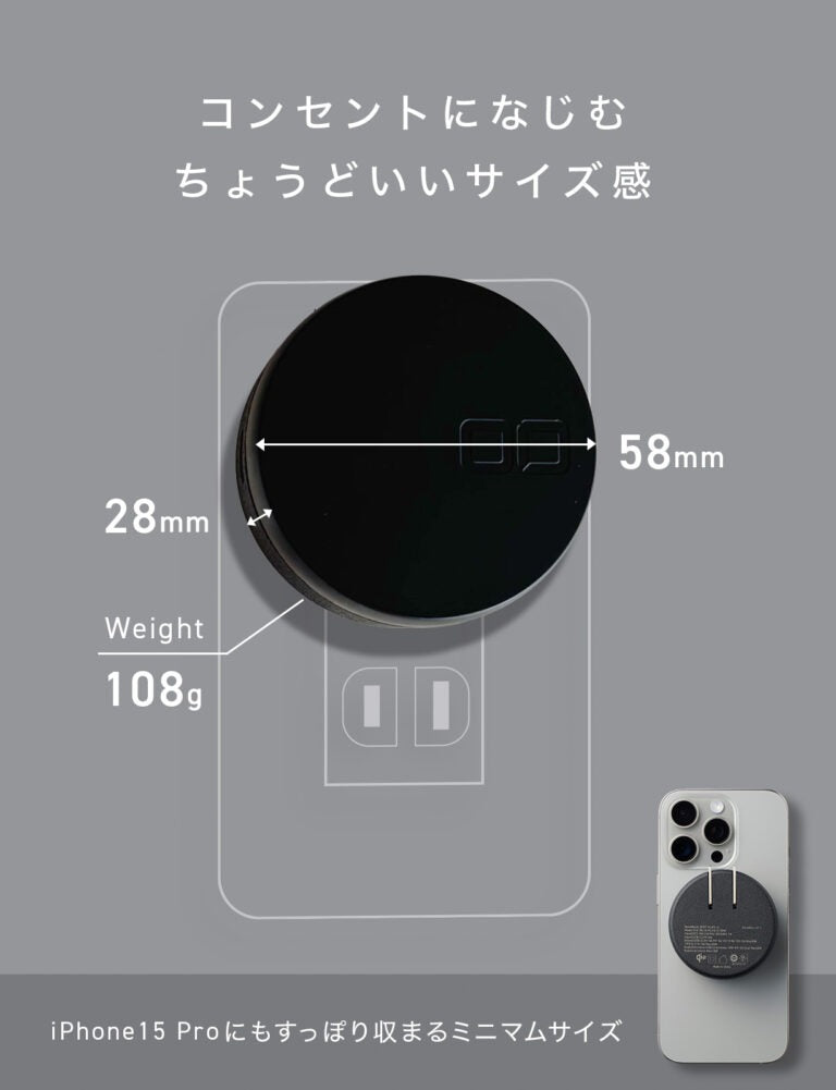 CIO NovaWave SPOT PLUG +C 15W ワイヤレス充電 2台同時充電 MagSafe 小型タイプc USB 同時充電 iPhone 12 / 13 / 14 / 15 / 16 Pro Max CIO-WL15-PLUG1C-30W